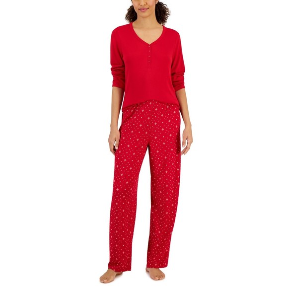 Charter Club Women's Pajamas Candy Red Diamond, XL - Picture 1 of 5